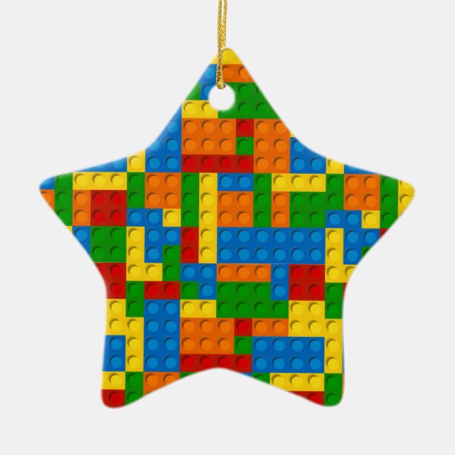colourful plastic blocks ceramic tree decoration (Front)