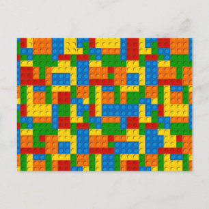 colourful plastic blocks postcard