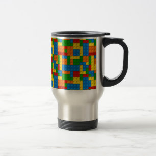 colourful plastic blocks travel mug