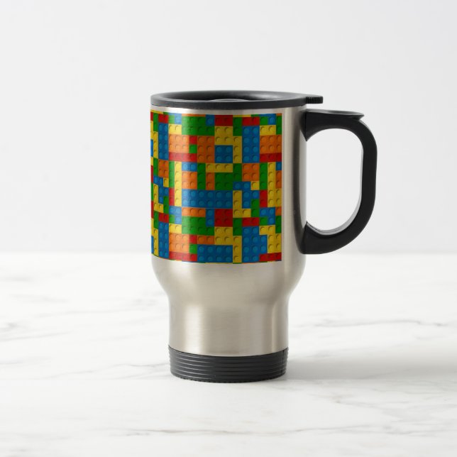 colourful plastic blocks travel mug (Right)