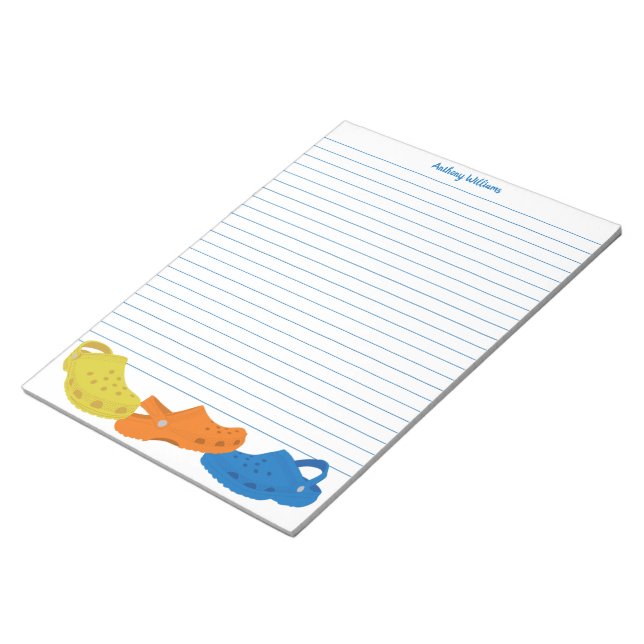Colourful Plastic Shoes Personalised Writing Paper Notepad (Angled)