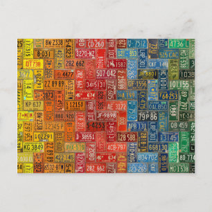 Colourful Plates from All 50 States Postcard