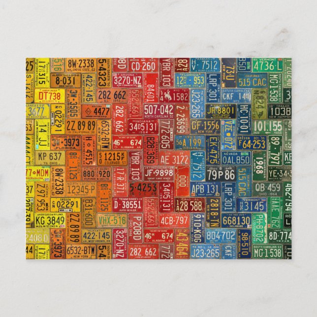 Colourful Plates from All 50 States Postcard (Front)