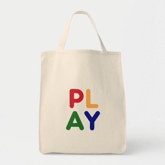 Colourful PLAY Tote Bag For Everyone (Front)