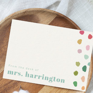 Colourful playful Teacher Flat Note Card