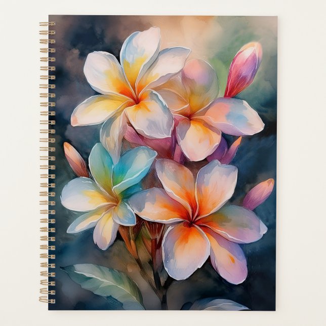 Colourful Plumeria Planner (Front)