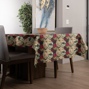 Colourful Poinsettias Pattern Holiday Tablecloth