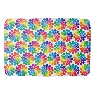 Colourful Points & Circle Pattern + your backgroun Bath Mat