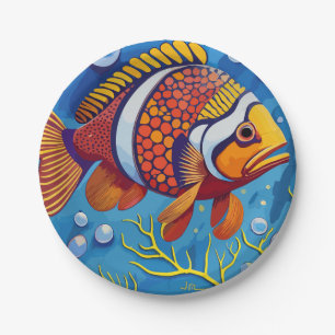 Colourful poisson paper plate