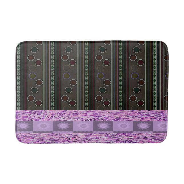 colourful pokadot circles bathroom bathmat (Front)