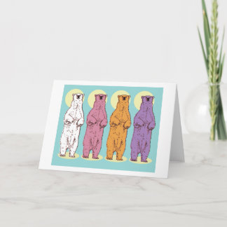 Colourful Polar Bears Greeting Card