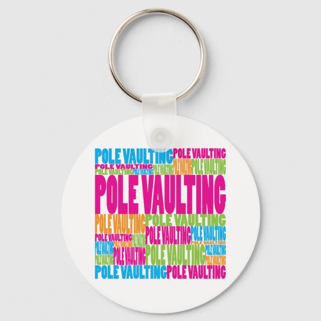 Colourful Pole Vaulting Key Ring (Front)