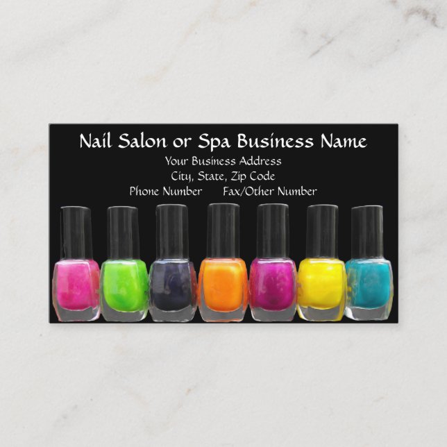 Colourful Polish Bottles, Nail Salon Appointment (Front)