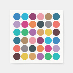 Colourful Polka Dot Baby Shower Birthday Party Napkin