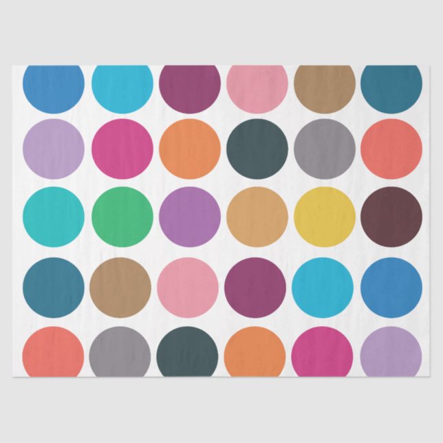 Colourful Polka Dot Baby Shower Birthday Tissue Paper (Front)