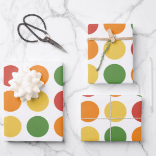 Colourful Polka Dot Baby Shower Birthday Wrapping Paper Sheet