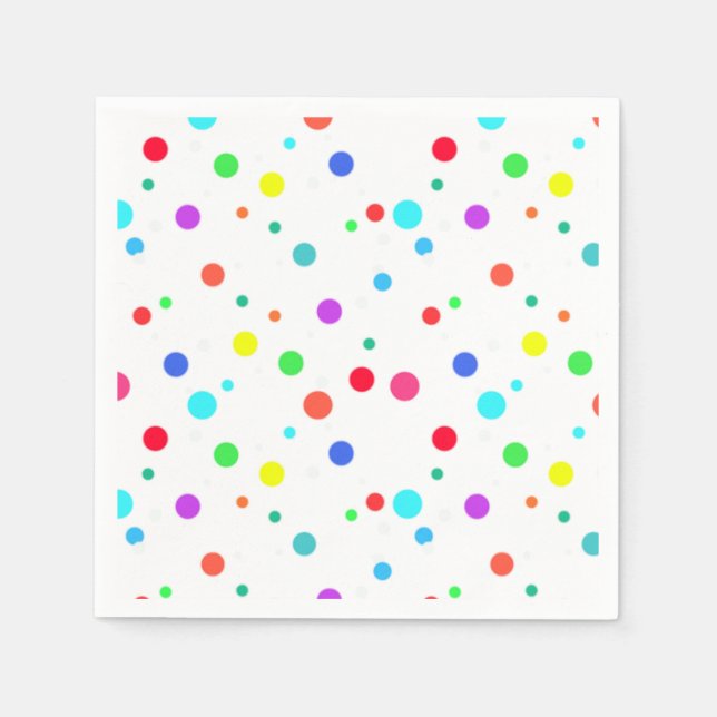 Colourful Polka Dot Birthday Napkins (Front)