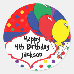 Colourful Polka Dot Birthday Party Classic Round Sticker