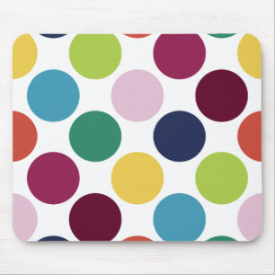 Colourful Polka Dot Bubble Personalised Mousepad