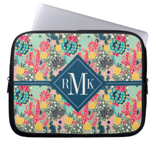 Colourful Polka Dot Cactus Pattern Laptop Sleeve