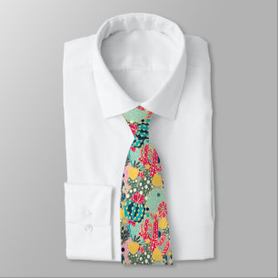 Colourful Polka Dot Cactus Pattern Tie
