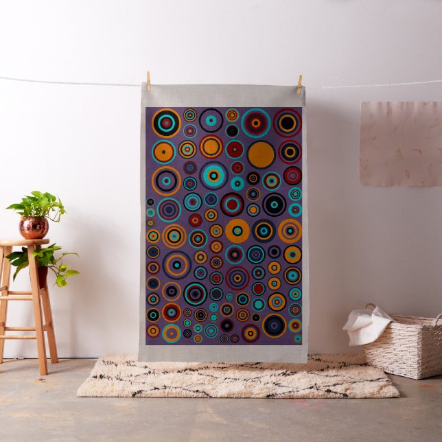 Colourful Polka Dot Circles Pattern #4 Fabric (In Situ)