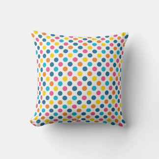 Colourful Polka Dot Confetti Graphic Art Cushion