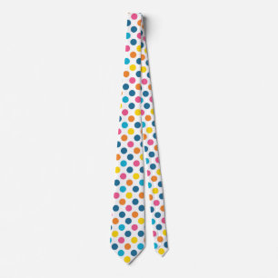 Colourful Polka Dot Confetti Graphic Art Tie
