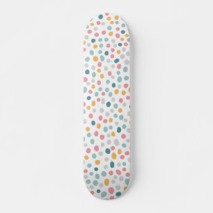 Colourful Polka Dot Confetti Pattern Skateboard