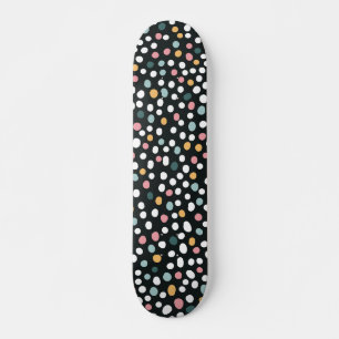 Colourful Polka Dot Confetti Pattern Skateboard