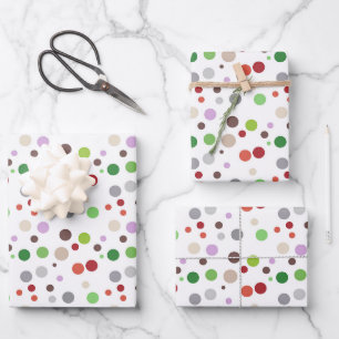 Colourful Polka Dot Confetti Pattern Wrapping Paper Sheet