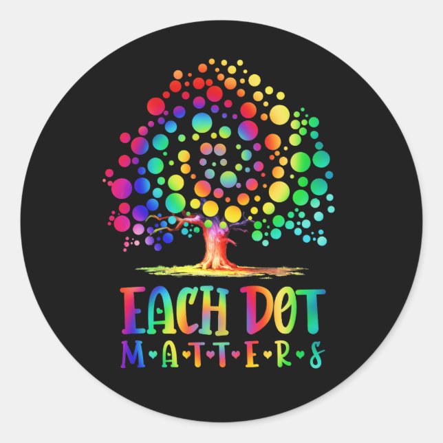 Colourful Polka Dot Day Unity Tree Each Dot Matter Classic Round Sticker (Front)