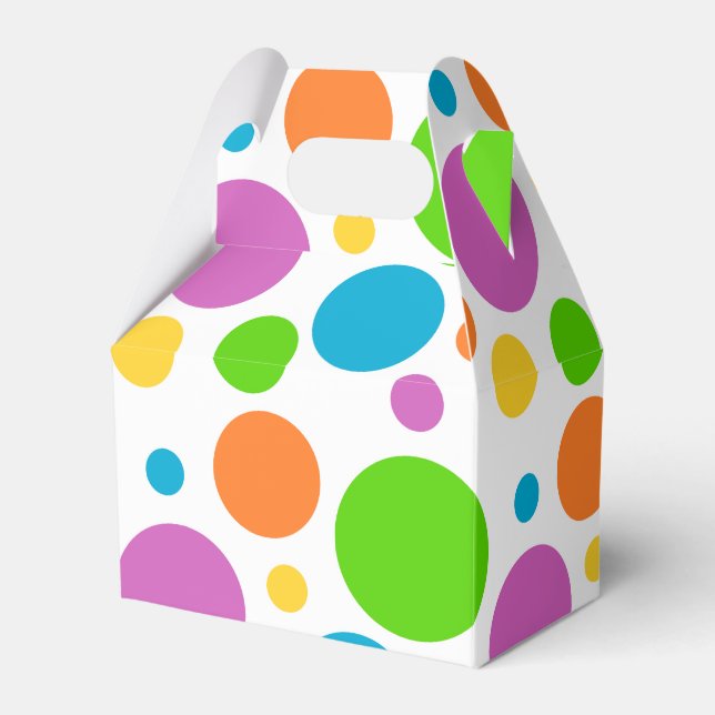 Colourful Polka-dot Favour Box (Front Side)