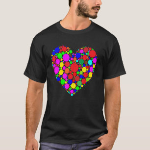 Colourful Polka Dot Heart International Dot Day Bo T-Shirt