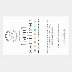 Colourful Polka Dot Large Hand Sanitizer Soap Rectangular Sticker