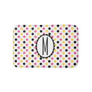 Colourful Polka Dot Monogrammed Bath Mat