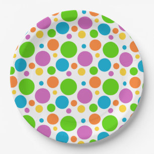 Colourful Polka Dot Paper Plate