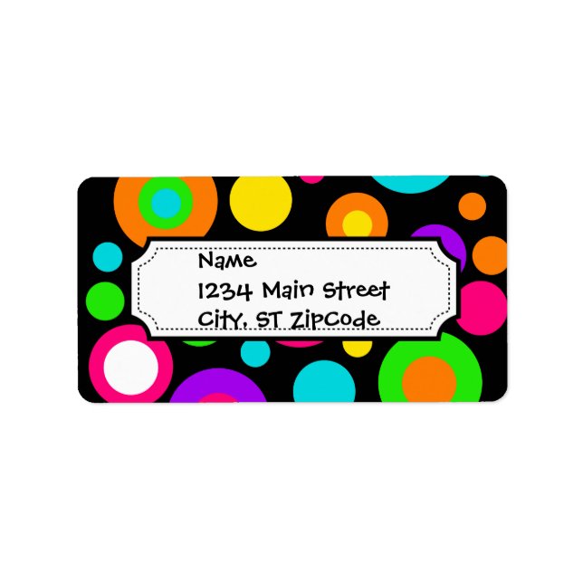 Colourful Polka Dot Pattern Label (Front)