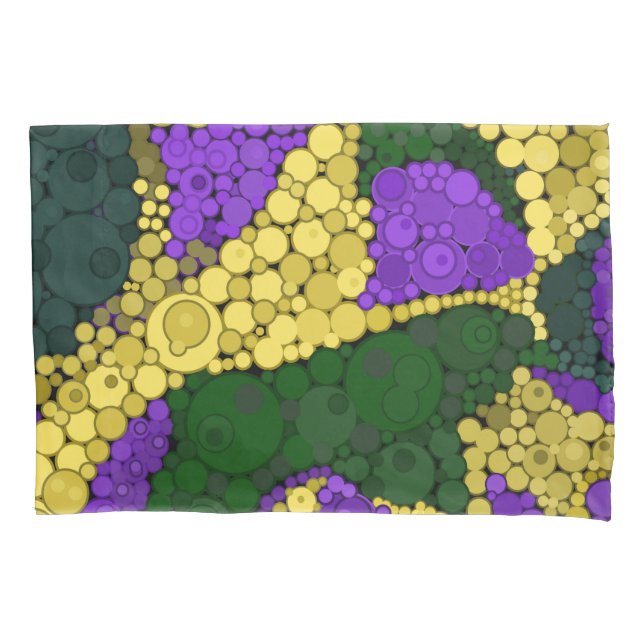 Colourful polka dot pattern pillowcase (Front)