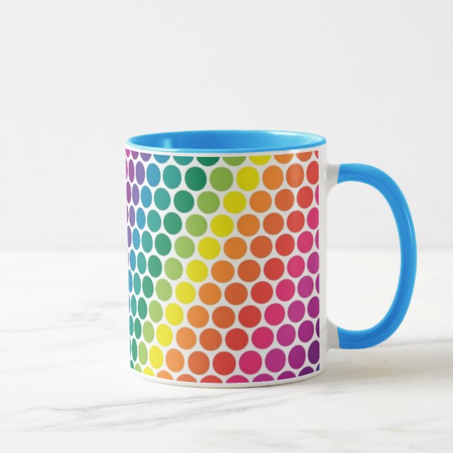Colourful polka dot pattern spotty mug (Right)