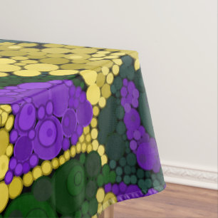 Colourful polka dot pattern tablecloth