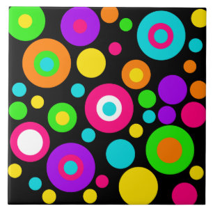 Colourful Polka Dot Pattern Tile