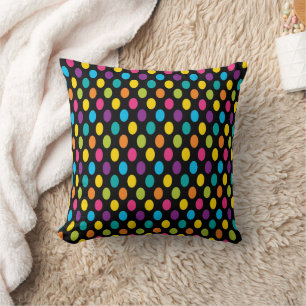 Colourful Polka Dot Pillow on Cosy Soft Background