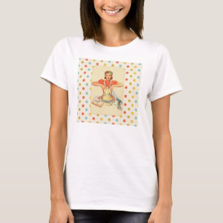 Colourful Polka Dot Retro Cook T-Shirt