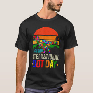 Colourful Polka Dot Rex Dinosaur International Dot T-Shirt