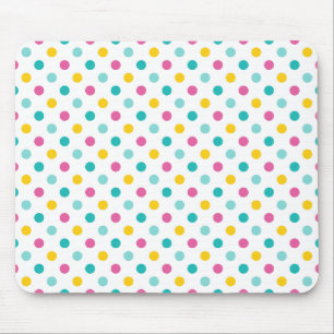 Colourful Polka Dot Seamless Pattern Mouse Mat
