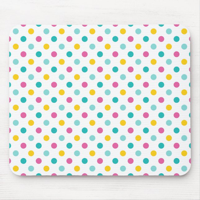 Colourful Polka Dot Seamless Pattern Mouse Mat (Front)