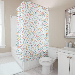 Colourful Polka Dot Spot Pattern Shower Curtain