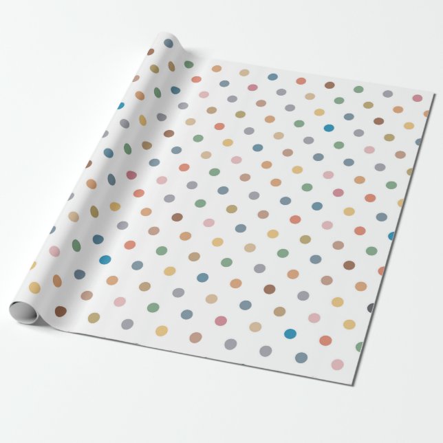 Colourful Polka Dot Wrapping Paper (Unrolled)