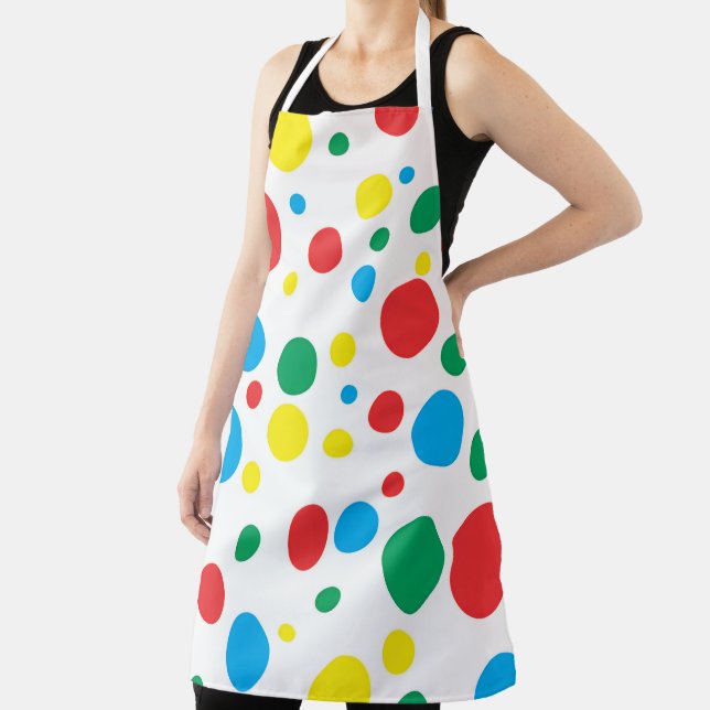 Colourful Polka Dots Apron; Choose Size Apron (Insitu)